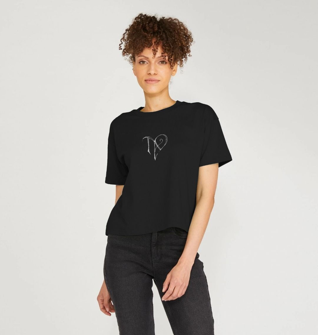 TAD logo on black boxy t-shirt