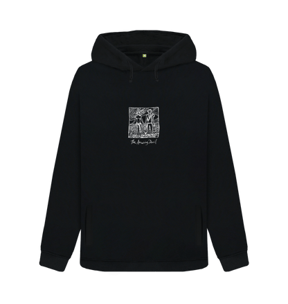 Black Ink drawing on women\u2019s hoodie