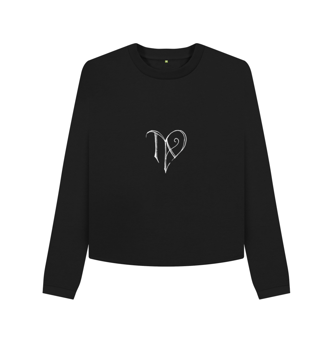Black Printed Boxy Jumpers Front