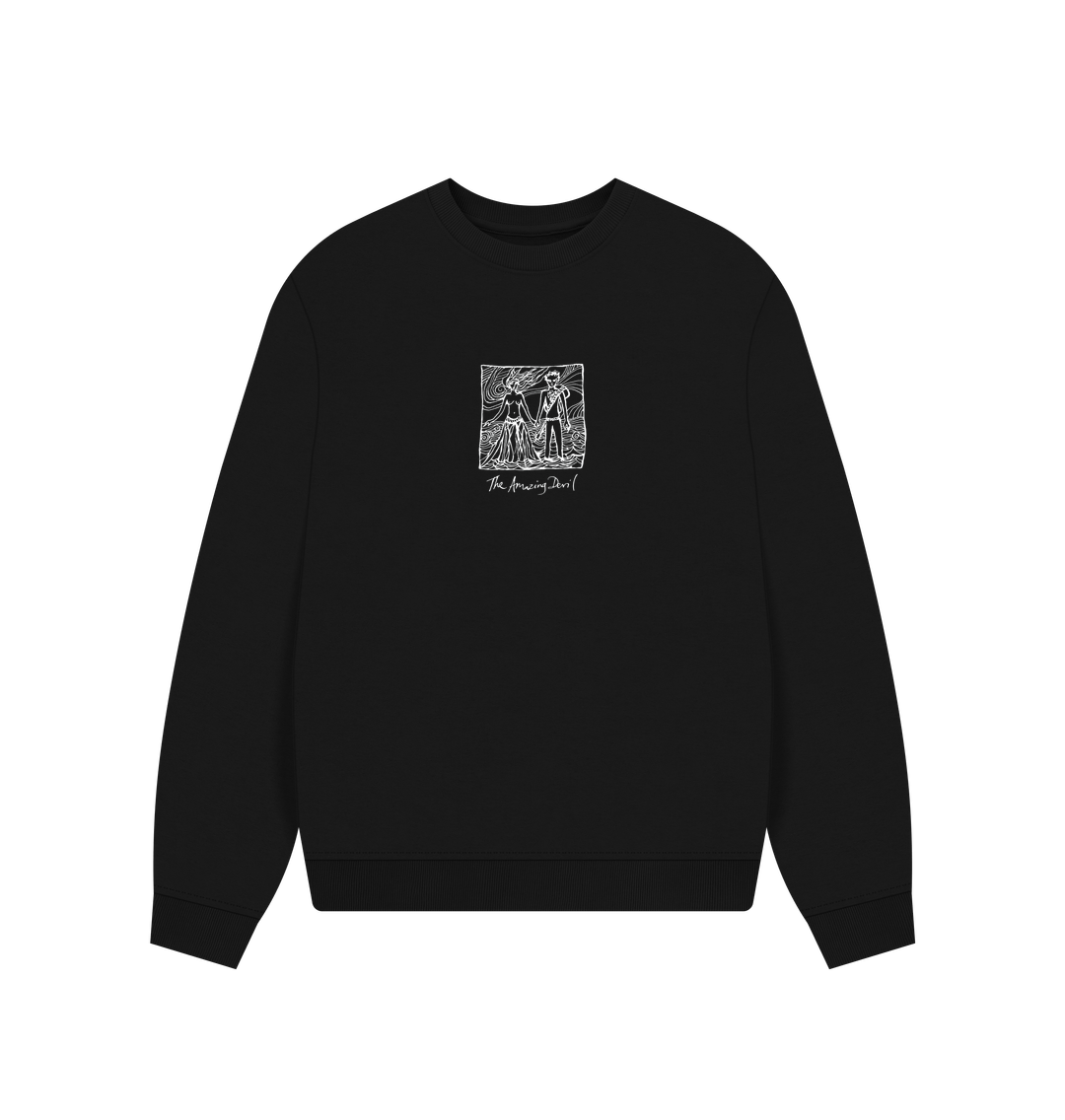 Black Printed Sweater Front