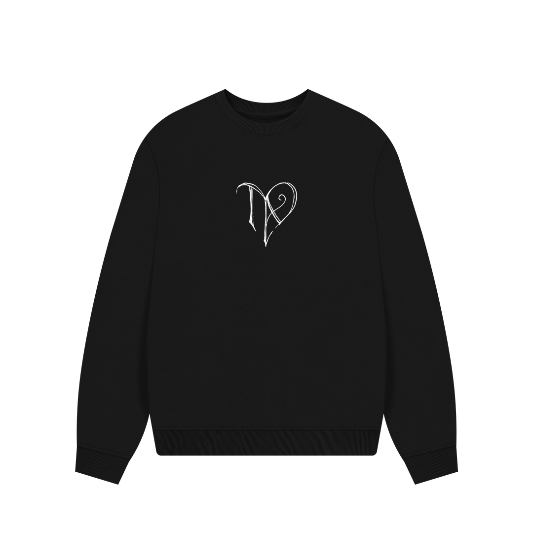 Black Printed Sweater Front