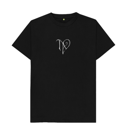 Black TAD logo on black regular t-shirt