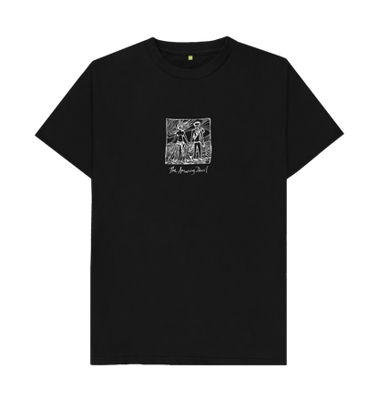 Black Ink drawing on black regular t-shirt